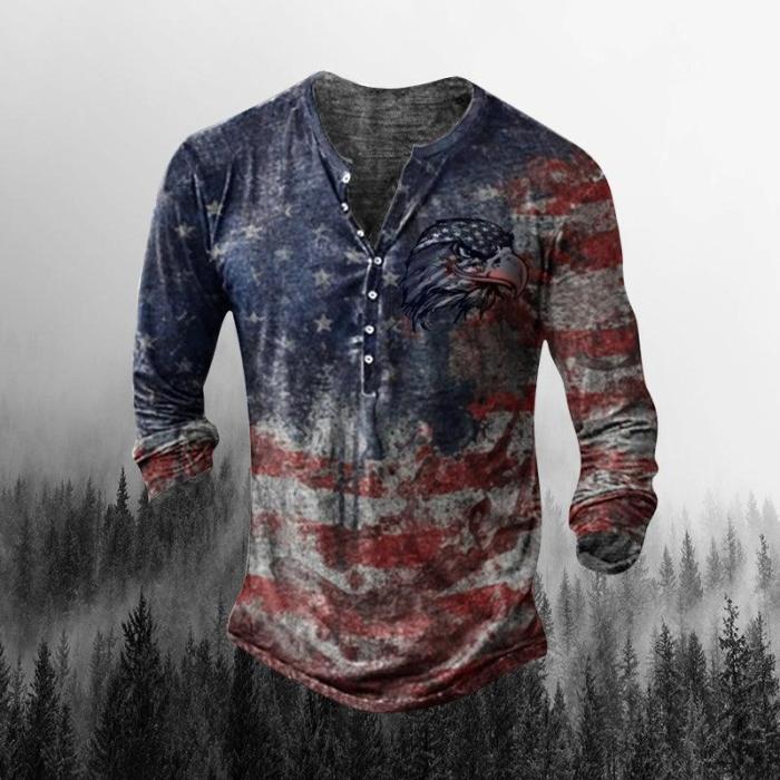 Liberalismic Eagle Mens Outdoor Horror Crew Shirt