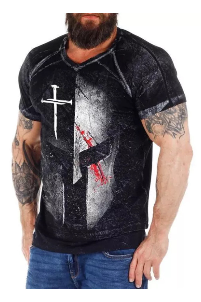 Men's Plus Size Washed Texture Faith T-Shirt