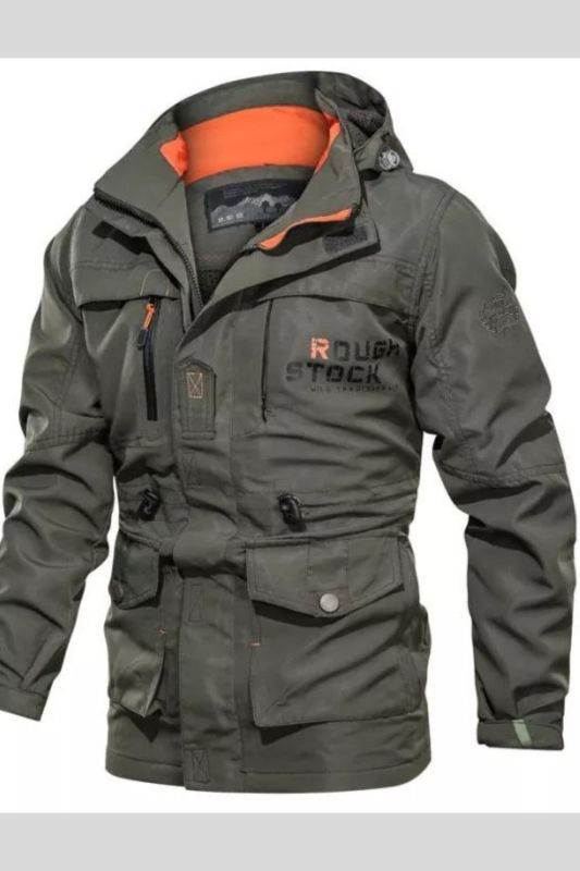 Mens Outdoor Windproof And Rainproof Multi-Pocket Jacket