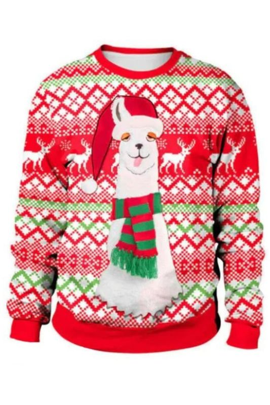 Men's Christmas Pullover Crew Neck Knitted Sweater