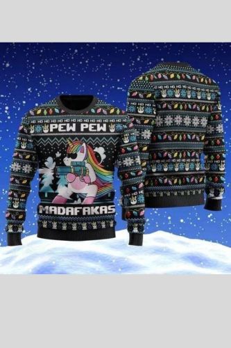 Men Ugly Christmas Print Crew Neck Knitted Sweater