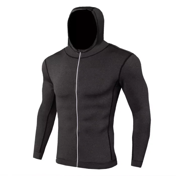 Mens Autumn And Winter Sports Jacket Fitness Running Training Long Sleeve Zip Casual Hoodie Quick Dry Jacket