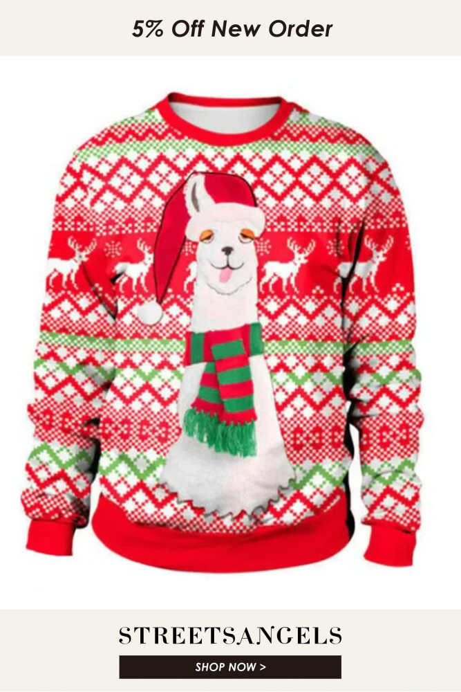 Men's Christmas Pullover Crew Neck Knitted Sweater