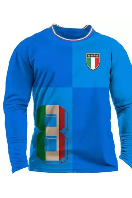 Mens Italian Soccer Team Print Pullover Sweatshirt