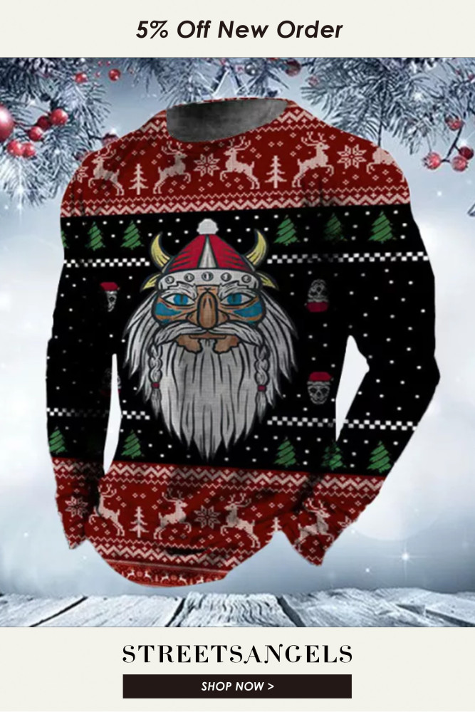 Men's Christmas Printed Long Sleeve Sweatshirts