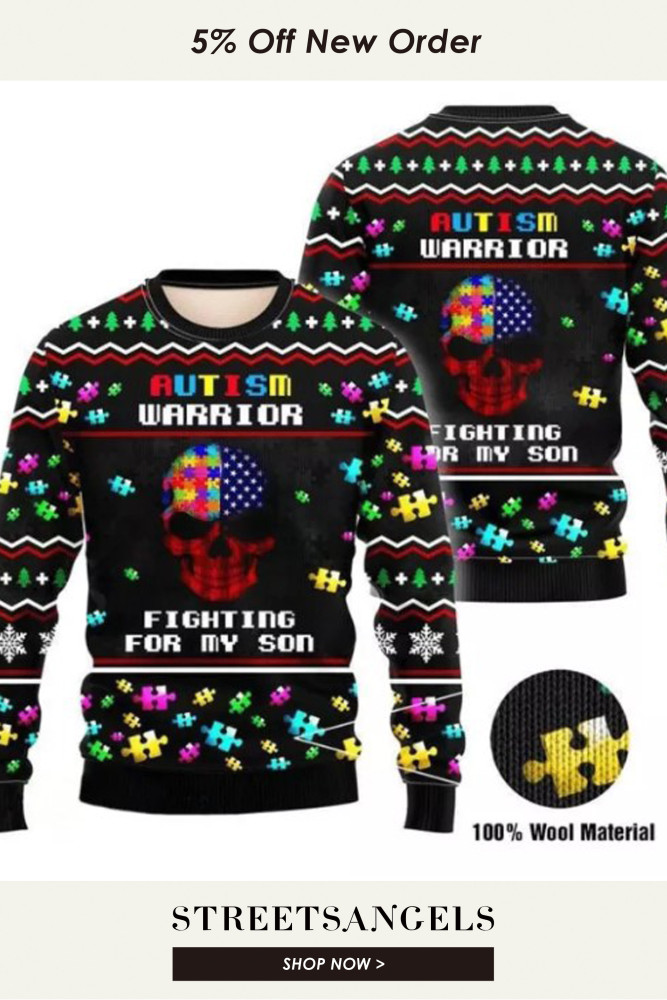 Men Ugly Christmas Skull Puzzle Graphic Vintage Knit Sweater