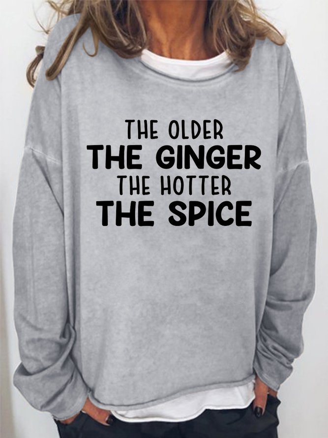 The Older The Ginger Women‘s Cotton-Blend Casual Sweatshirt