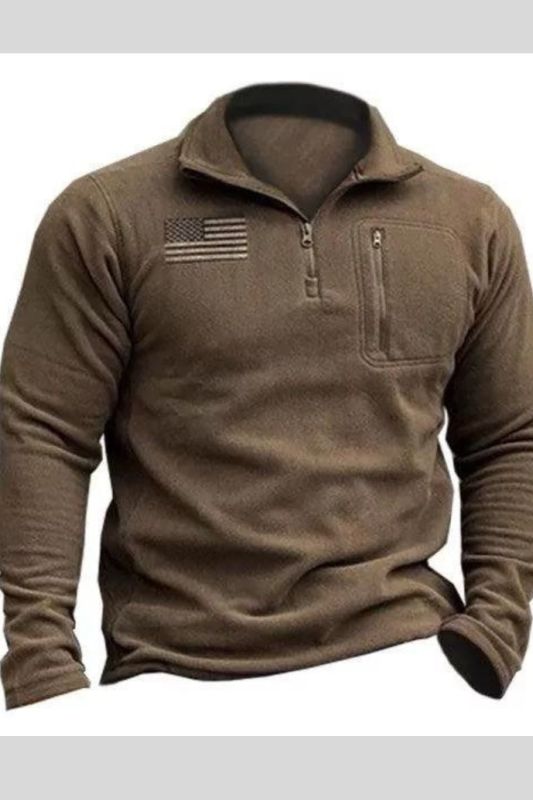 Mens Retro Casual Freedom Fleece Sweater