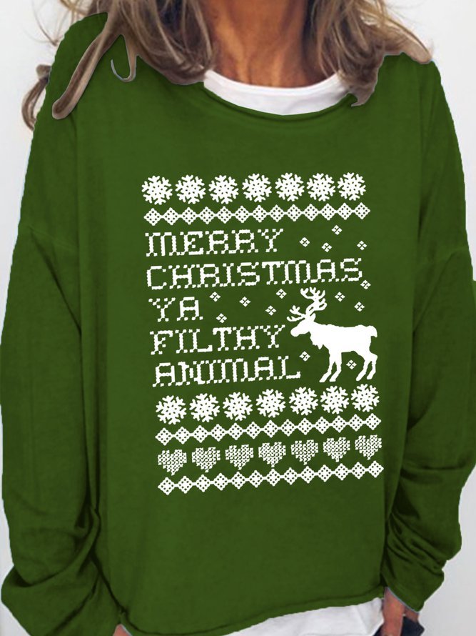 Merry Christmas Ya Filthy Animal Vintage Sweatshirt