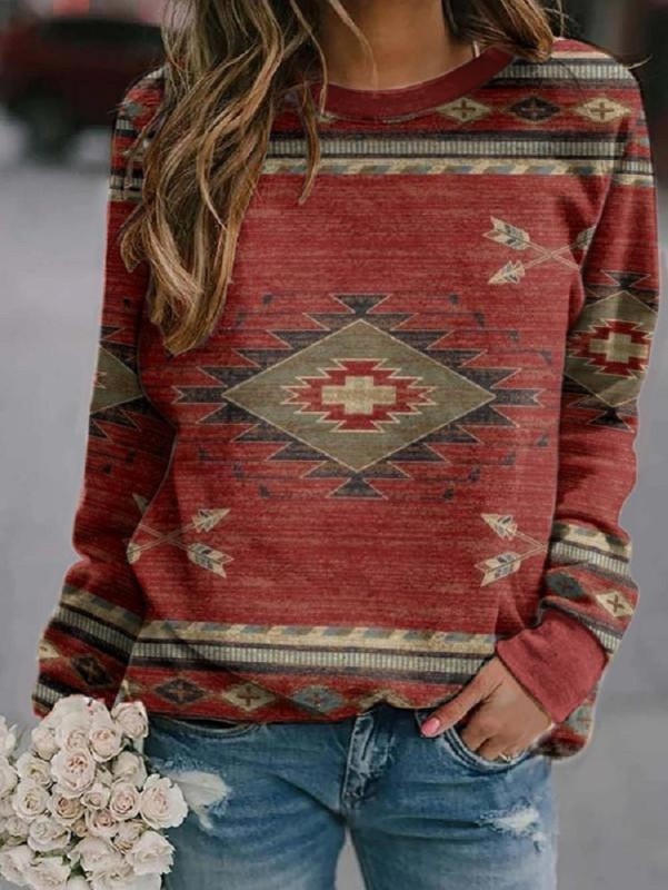 Women's Long Sleeve Aztec Style sweatshirt