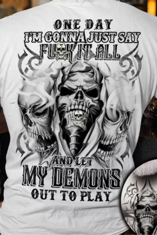 Skull Print Men's Short Sleeve T-Shirt