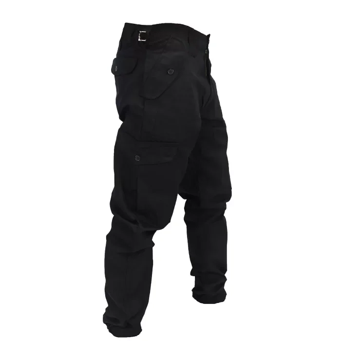 Mens Cotton Washed Multi-pocket Cargo Pants