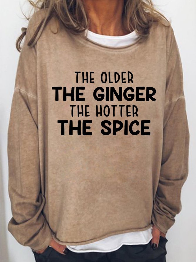 The Older The Ginger Women‘s Cotton-Blend Casual Sweatshirt