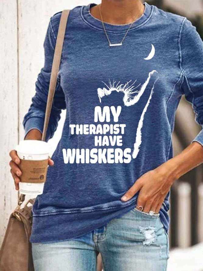 Cat My Therapist Has Whiskers Classic Sweatshirt
