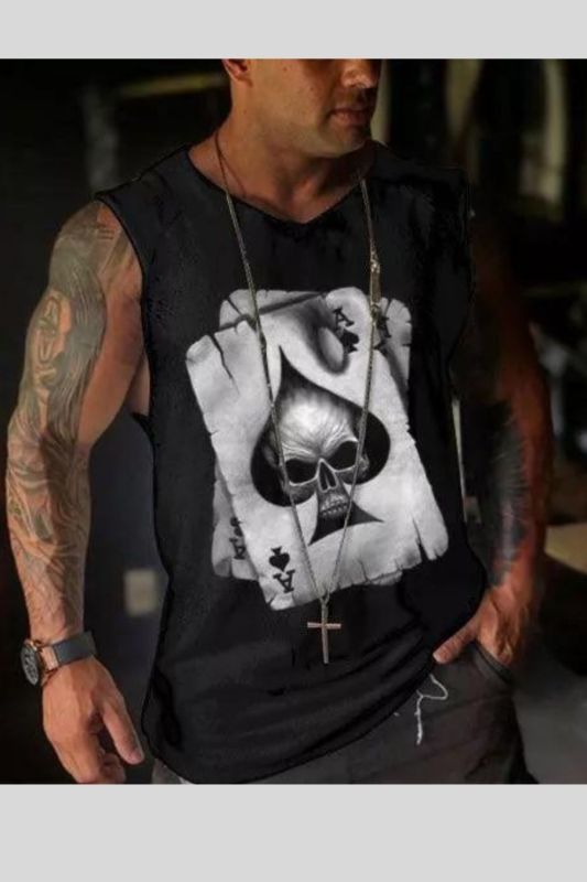 Men's Designer Head Art Vintage Sleeveless Vest