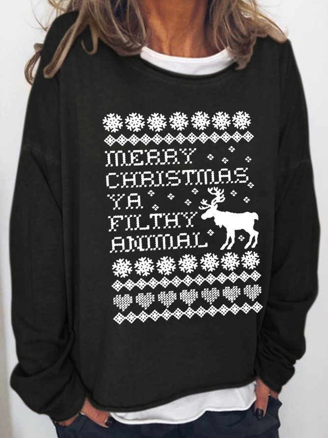 Merry Christmas Ya Filthy Animal Vintage Sweatshirt