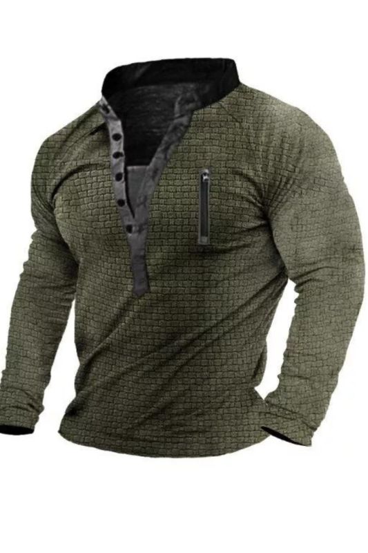 Men's Casual Long Sleeve Henley Shirt