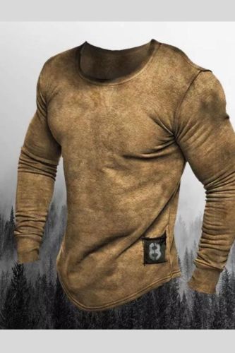 Men's Outdoor Henry Neck Organic Long Sleeve Sweatshirts