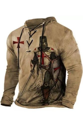 Men's Vintage Templar Cross Long Sleeve Sweatshirt