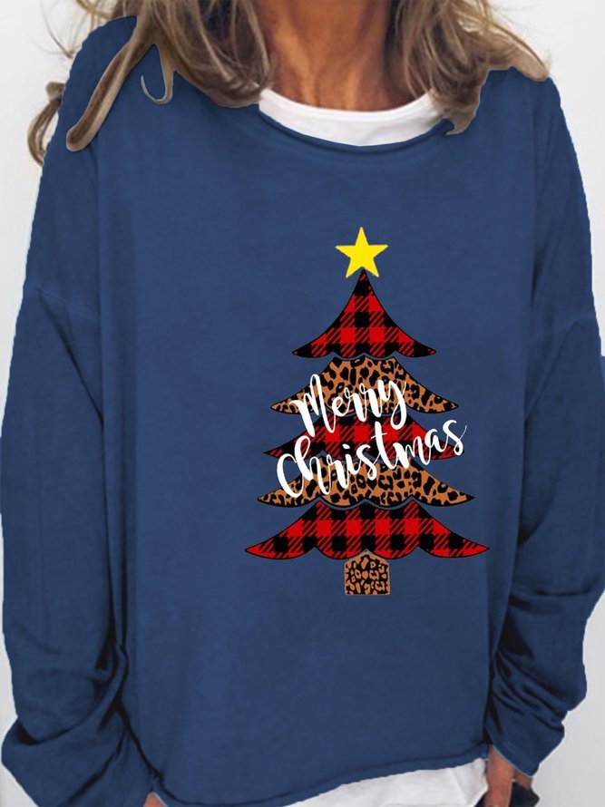Merry Christmas printed Crew Neck Sweatshirt