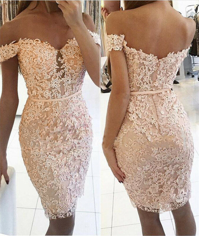 Sexy Off Shoulder Lace Fashion Print Party V Neck Bodycon Dress