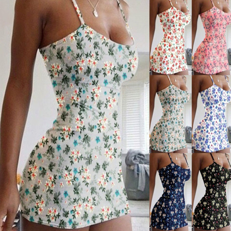 Cami Slip Floral Printed Ladies Party Bodycon Dress