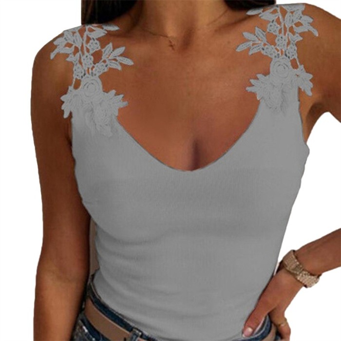 Women Sleeveless Lace Sexy Tank Vest Camisole Top