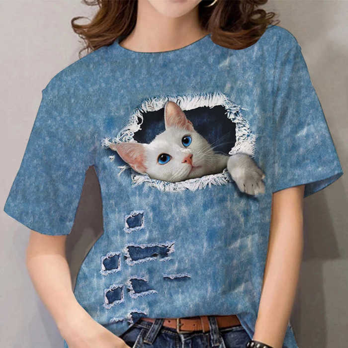 Women's Fashion 3D Printed Loose Fashion T-Shirt