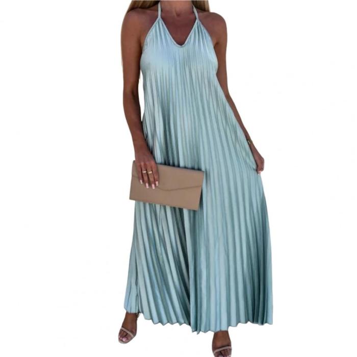 Fashion Casual Solid Color Bohemian Off Shoulder Loose Sheer  Maxi Dress