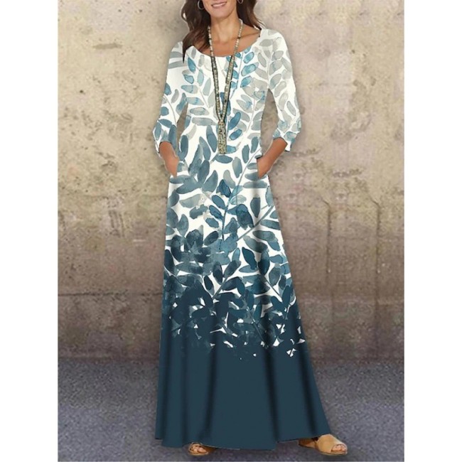 Boho Long Chiffon Gown with Ruffles Fuchsia Plus Size main image 0