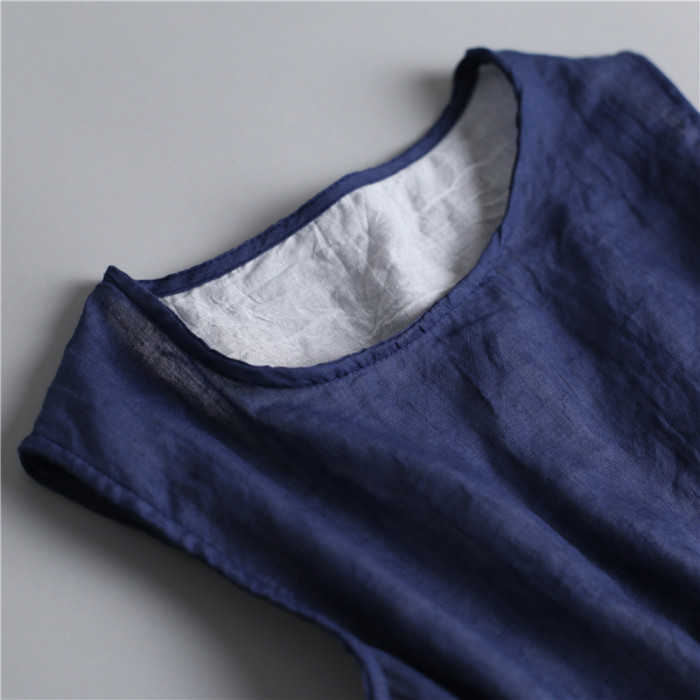 New Women sleeveless cotton linen Casual Camisole Top