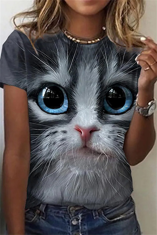 Women's 3D Print Harajuku Animal Oversized T-Shirt