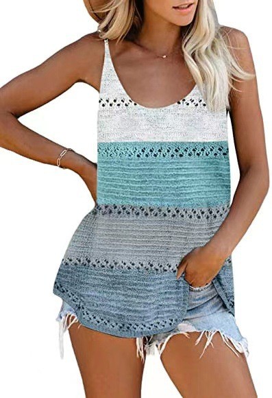 Fashion Camisole Knitted Vest Stitching Casual Loose T-Shirts