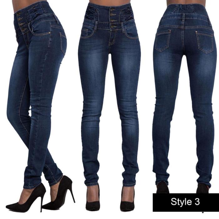 Women's High Waist Slim Sexy Skinny Hip Jeans