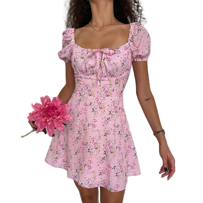 Casual Fashion Sling Sleeveless Printed Party Mini Dress