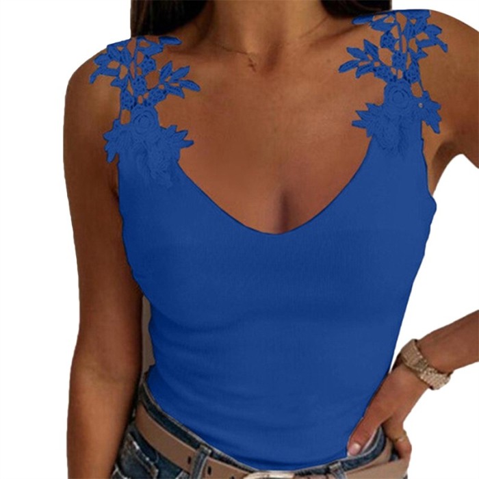Women Sleeveless Lace Sexy Tank Vest Camisole Top