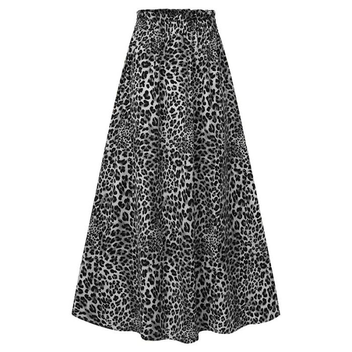 Fashion High Waist Vintage Leopard Printed Elegant Skirts