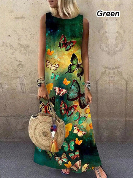 Elegant Floral Sleeveless Casual Strapless Fashion  Maxi Dress