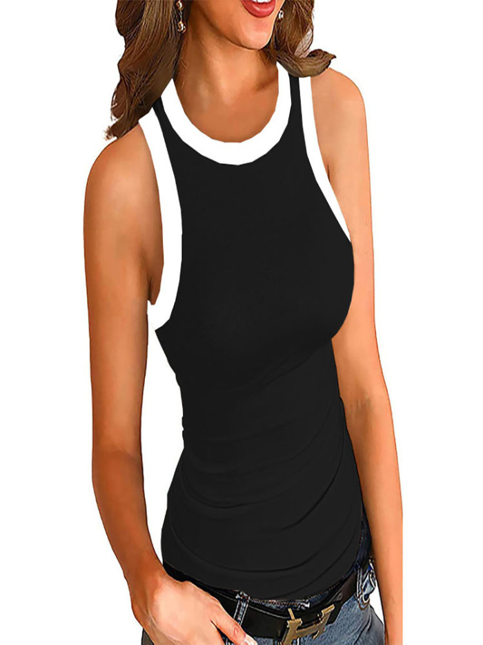 Women Casual Tank Top O-neck Sleeveless Fitness Sport Vest