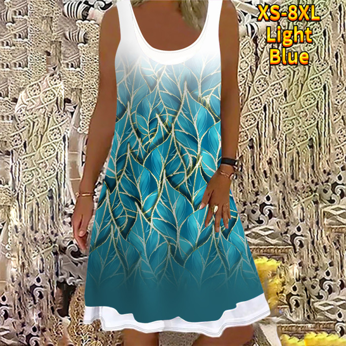 Fashion Casual Simple Retro Printed Dress