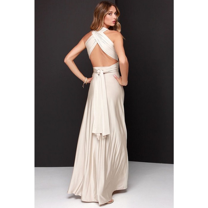 Sexy Bohemian Solid Color Party Fashion Maxi Dress