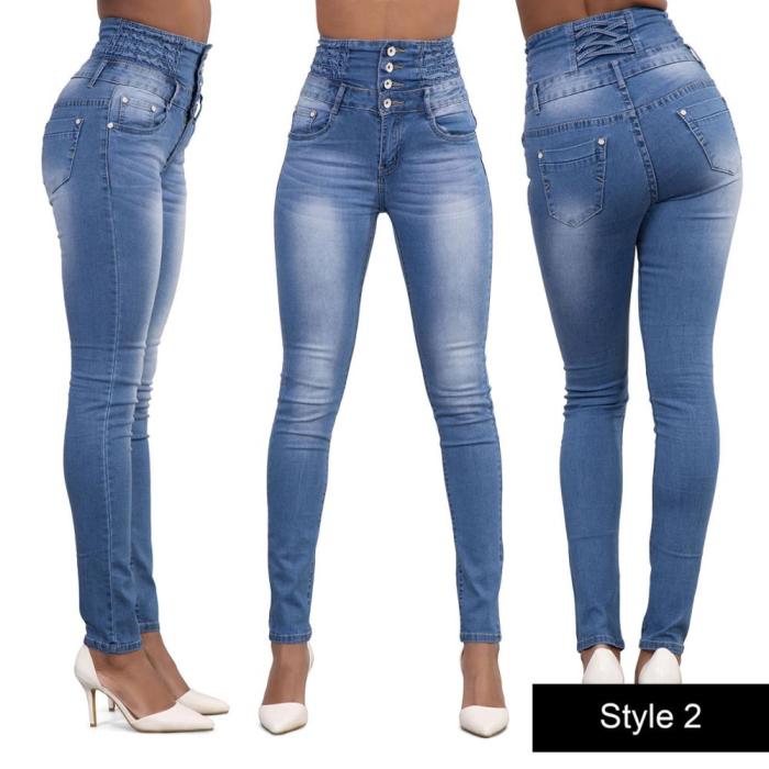 Women's High Waist Slim Sexy Skinny Hip Jeans