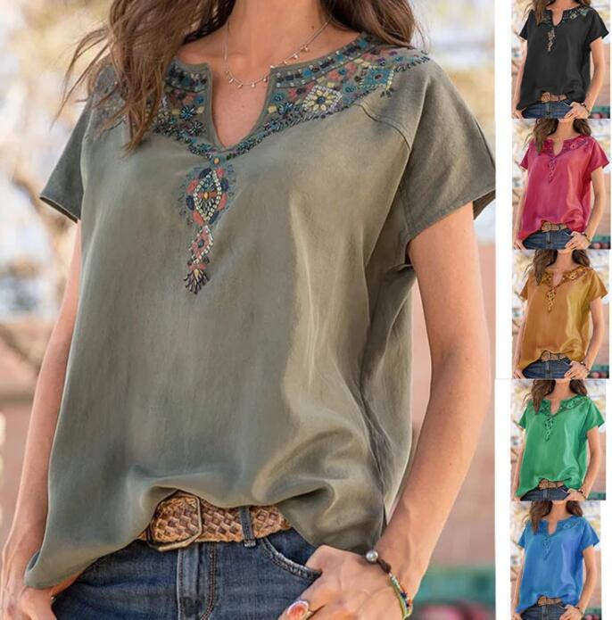 T-Shirt Tops Sexy Loose Casual Retro Full Long Sleeves
