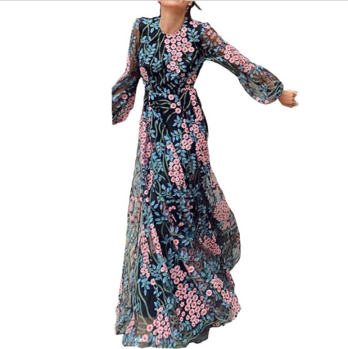 Bohemian Style Floral Printing Gauzy Dress