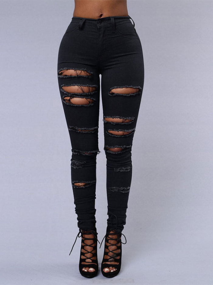 Fashion Ripped Sexy Skinny Street Casual Jeans