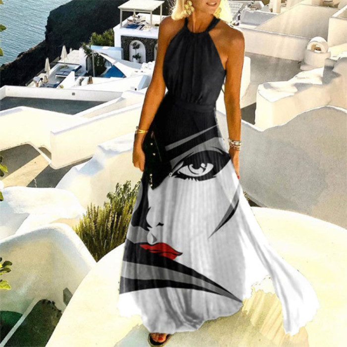Boho Chic A-Line Elegant Sleeveless  Maxi Dress