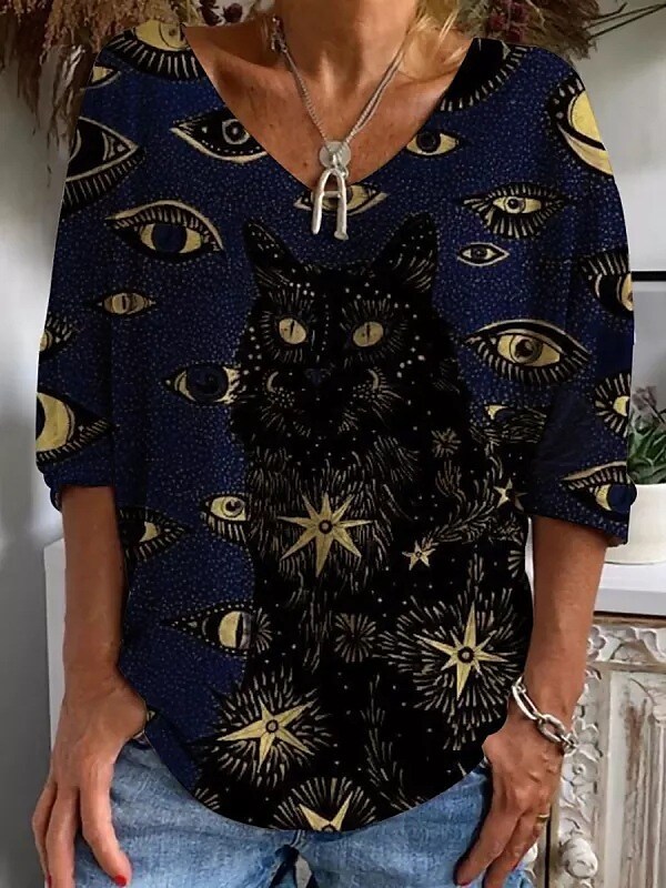 Women Long-sleeved Print Fashion Casual Shirts