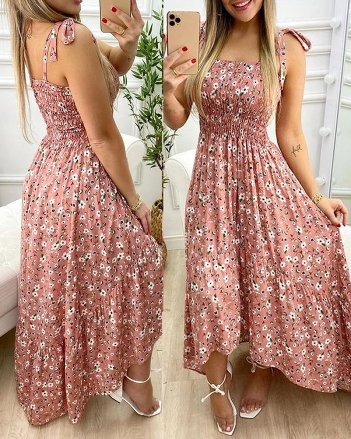 Fashion Irregular Strapless Backless Sleeveless Print Sexy Bohemian Maxi Dress