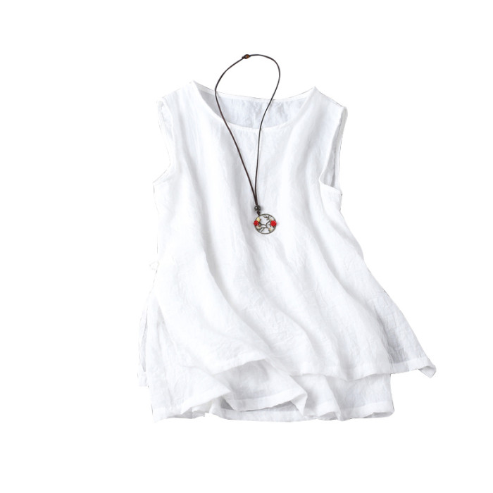 New Women sleeveless cotton linen Casual Camisole Top