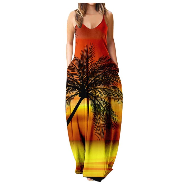 Casual Loose Sexy Bohemian Pocket  Maxi Dress